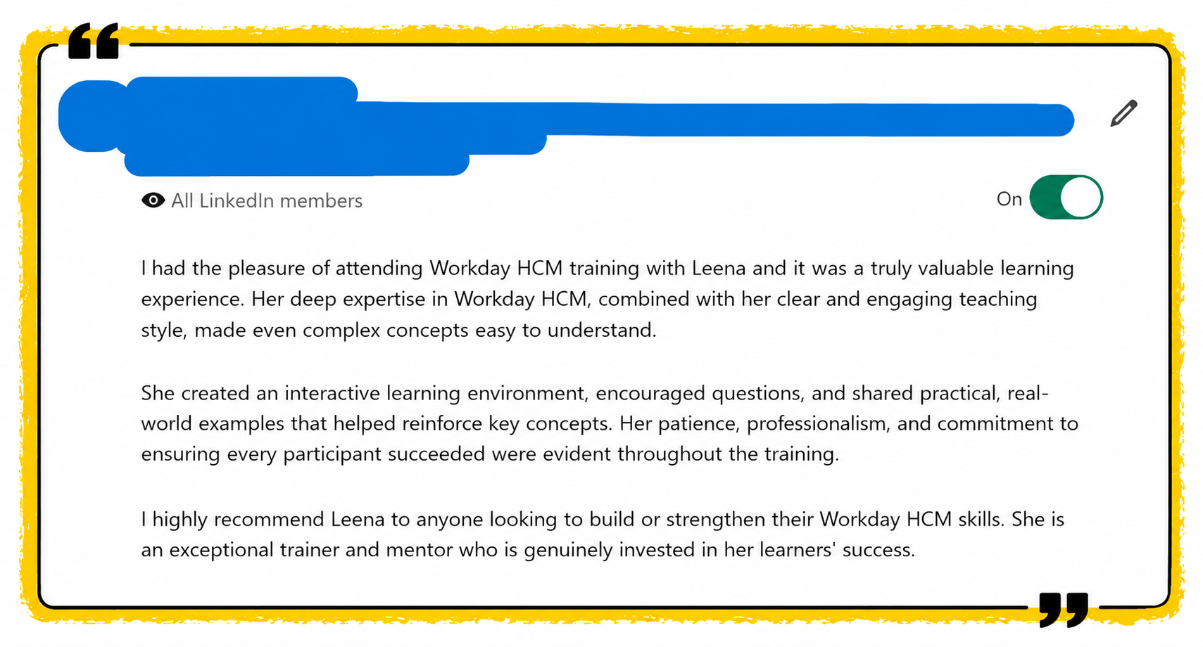 sangeetha's feedback